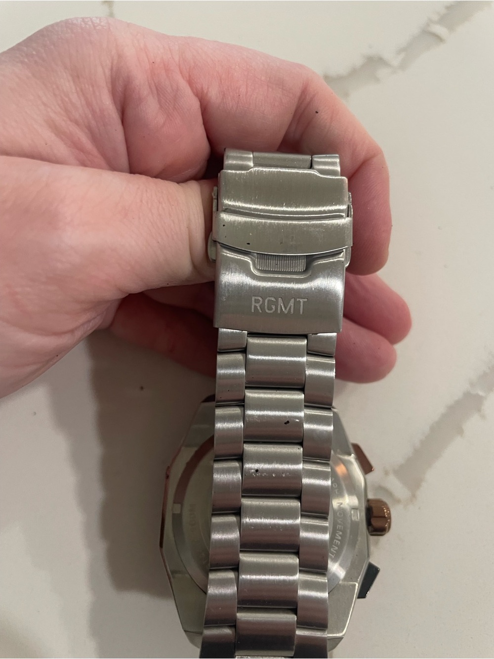 RGMT Men's Chronograph Watch - Brown Bezel, Silver Bracelet - Picture 4 of 4